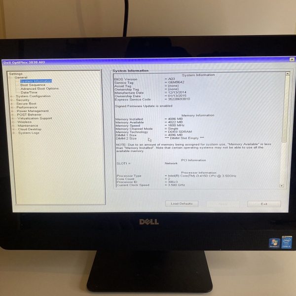 Dell OptiPlex 3030 20" 19.5" AIO  Core i3 4th - Image 6