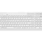 A4Tech Fstyler FBK27C AS Bluetooth & 2.4G Rechargeable Wireless Keyboard (White-Black)