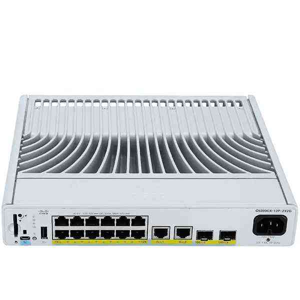 Cisco C9200CX-12P-2X2G-E Network Switch - 12x PoE+ Ports, 2x 10G/1G Uplinks, 240W PoE Budget