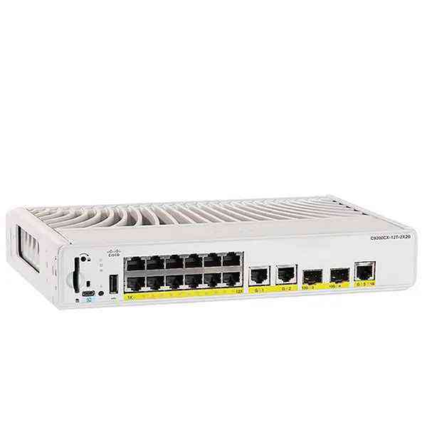 Cisco C9200CX-12T-2X2G-E Network Switch - 12x Gigabit Ethernet, 2x SFP+ 10G, PoE