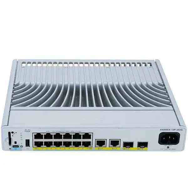 Cisco C9200CX-12P-2X2G-A Network Switch - 12x PoE+ Ports, 2x 10G/2.5G Uplinks, Fanless