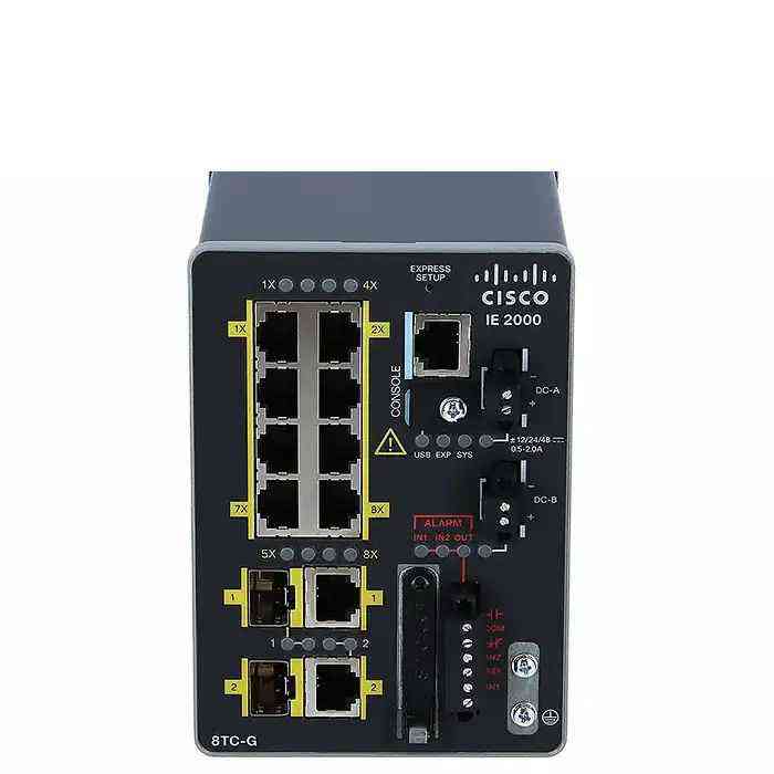 Cisco IE-2000-8TC-G Industrial Network Switch - 8x Fast Ethernet, 2x Gigabit Combo, PoE