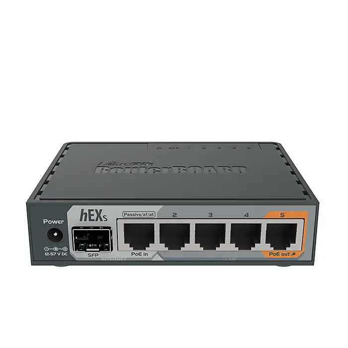 MikroTik RB760iGS hEX S Router - 5x Gigabit Ethernet, SFP, PoE-out