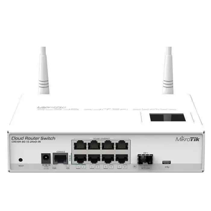 MikroTik CRS109-8G-1S-2HnD-IN Cloud Router Switch - 8x Gigabit Ethernet, 1x SFP, 2x HnD