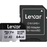 Lexar 64GB Professional SILVER PLUS UHS-I microSDXC Memory Card
