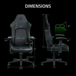 Razer Iskur V2 NewGen Black/Green Ergonomic Gaming Chair – HyperFlex™ Lumbar Support, 4D Armrests, CoolTouch™ EPU Leather