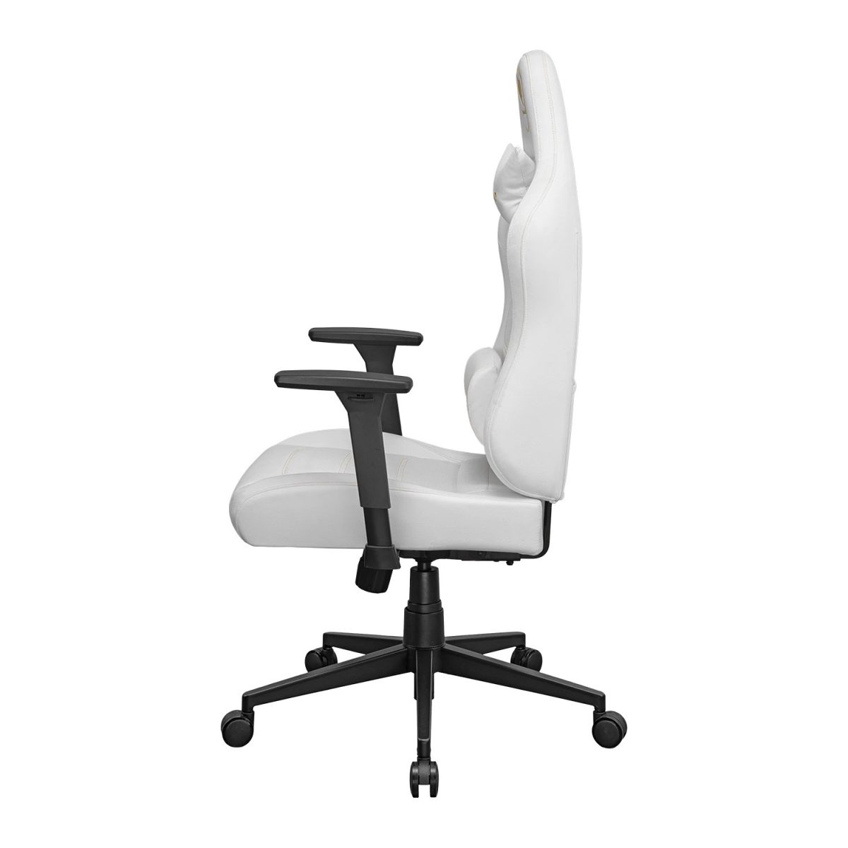 Cougar Pryme Premium Ergonomic Gaming Chair – PVC Leather Adjustable Seat Depth, Head & Lumbar Pillow – White