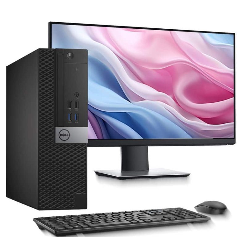 Dell OptiPlex SFF Desktop PC - Intel Core i5-6th 3.2GHz - 16GB DDR4 RAM - 256GB SSD - 24" LED - KB & Mouse - Wi-Fi - Win11 - Black