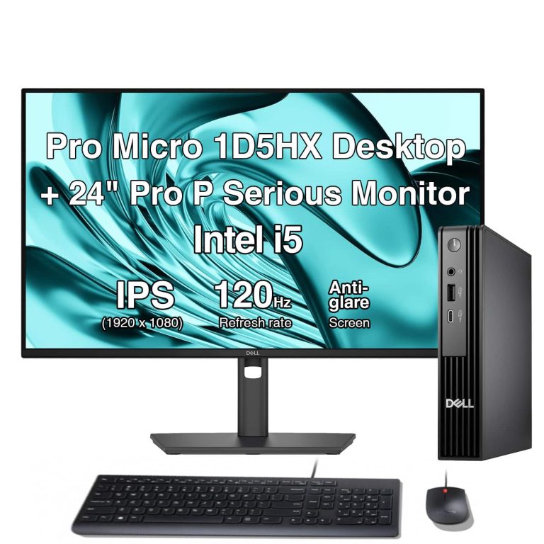 Dell - Upgraded - Pro Micro Mini Desktop (i5-14500T, 16GB, 512GB SSD, Intel UHD 770, Win 11 Pro)with 24" monitor 1Pack - Black