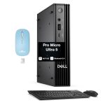 Dell - Upgraded - Pro Micro QCM1250 Mini Desktop (Ultra 5-235T, 16GB, 512GB SSD, Win 11 Pro) w/Dockztorm Wireless Mouse - Black