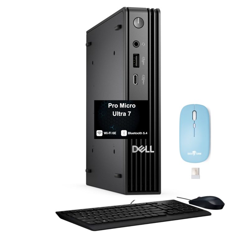 Dell - Upgraded - Pro Micro QCM1250 Desktop (Ultra 7 265T vPro, 32GB, 1TB SSD, Intel Graphics, Win 11 Pro) w/Dockztorm Wireless Mouse