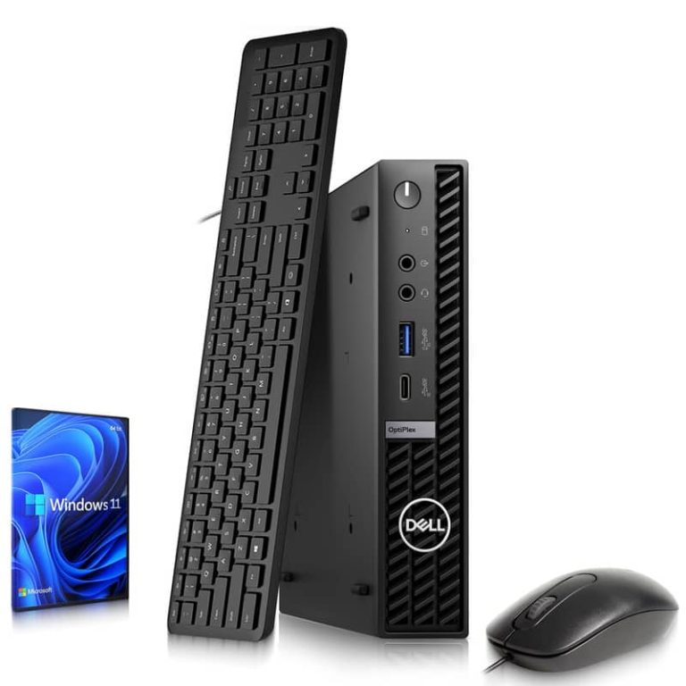 Dell OptiPlex 7000 Tiny Computer Desktop PC | Intel Core i5-12th Gen | 8GB DDR4 RAM | 256GB SSD | KB & Mouse | WiFi | Win11 - Black