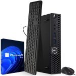 Dell OptiPlex 3070 Tiny Computer Desktop PC | Intel i5-9th Gen 2.2GHz| 8GB RAM | 256GB SSD | KB & Mouse | Wi-Fi | Win11 - Black