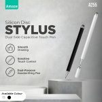 AMAZE Twin-Tip Universal Stylus Pen A255 Black and Silver - Image 2