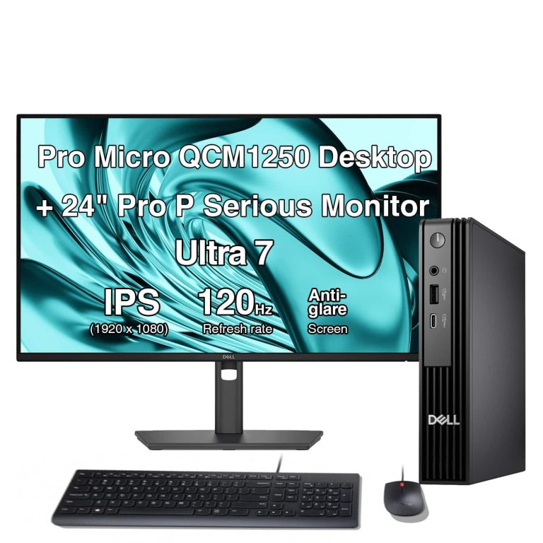 Dell - Upgraded - Pro Micro Desktop (Ultra 7 265T vPro, 32GB, 1TB SSD, Intel Graphics, WiFi 6E, BT 5.4, Win 11 Pro)with 24"monitor 1Pack