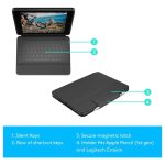 Logitech Rugged Folio iPad 7th 8th and 9th Generation Protective Keyboard, Smart Connector, Spill-Proof Keyboard - Image 2