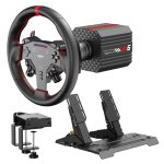 PXN VD6 Bundle PC Steering Wheel and Pedals 6 Nm Direct Drive Servo Motor Base, W AS Racing Wheel, Hall Effect 2-Pedal Set, and Table Clamp